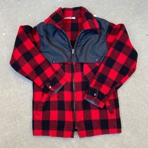 Vintage plaid red & black lumberjack jacket